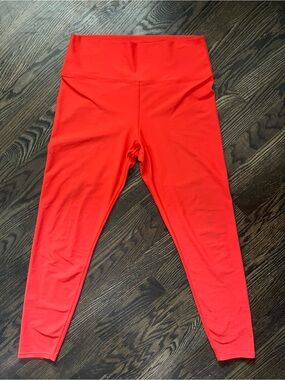 Sage Collective Red Orange High-Waist Cropped Athletic Stretch Leggings Size L